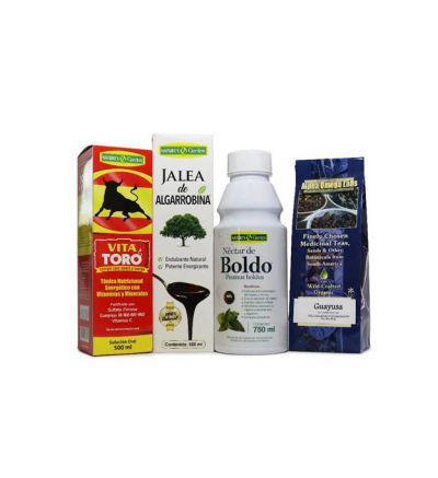 Fatigue Bundle – VitaToro, Algarrabina, Guayusa Tea, Boldo capsules.