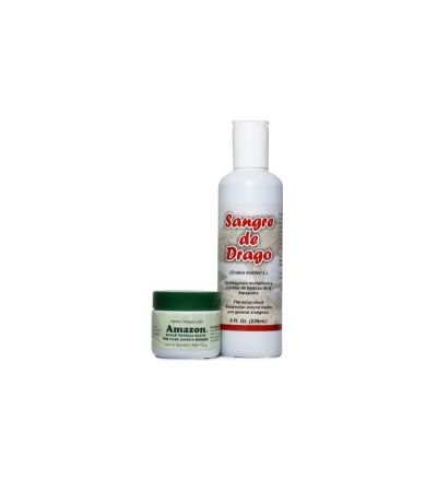 Amazon Salve Veterinary Bundle One large Amazon Black Salve for Cats, Dogs, and Horses (102 g.) and one large Sangre de Drago (8 fl. oz.)