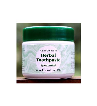 Alpha Omega III Herbal Toothpaste (102 g.) -- SPEARMINT-flavored