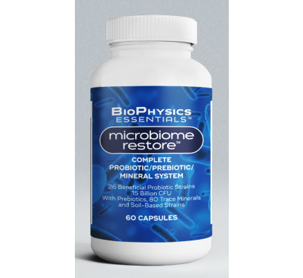  Microbiome Restore : Complete Probiotic / Prebiotic Mineral System -- 60 Capsules